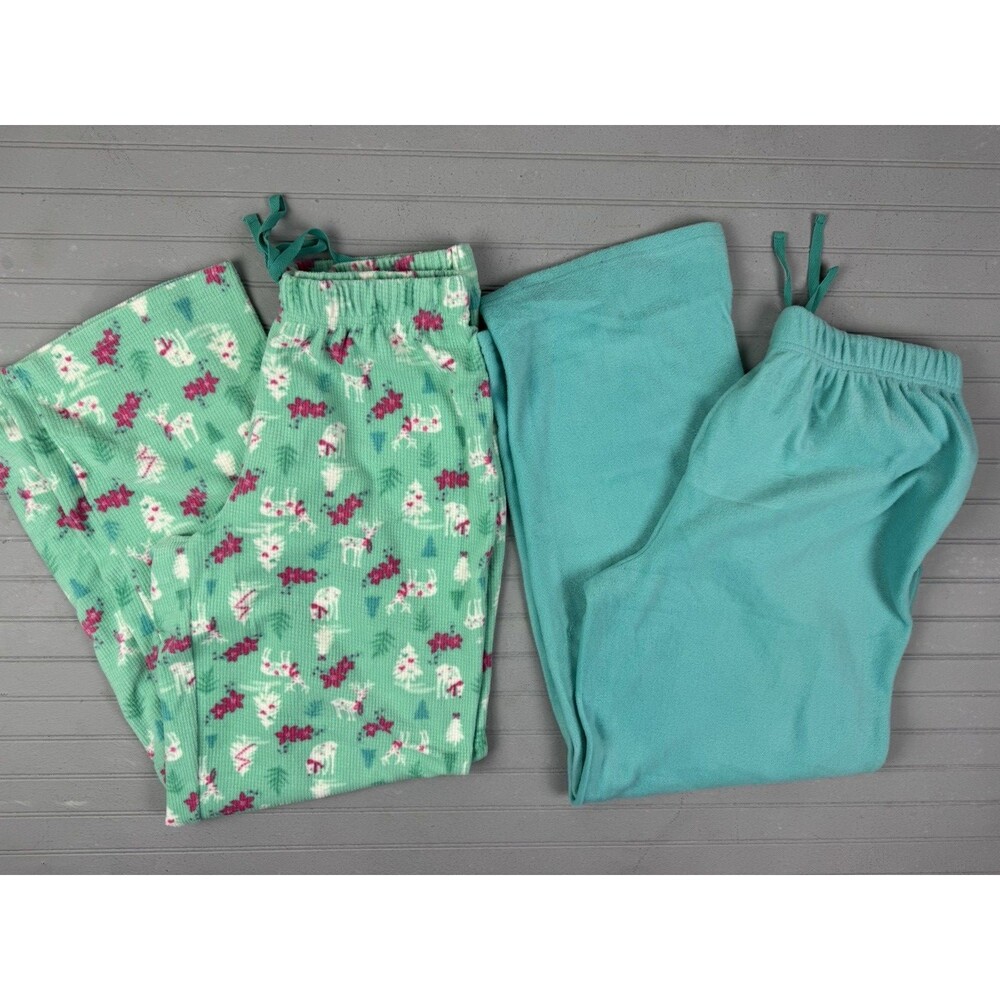 Hanes Comfort Sleep Size S Womens Pajama Pants (Set Of 2) Deer Path Green